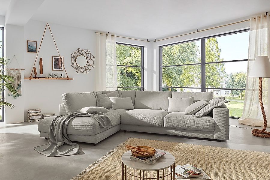 KAWOLA Ecksofa MADELINE, Couch L-Form rechts oder links, Cord verschiedene günstig online kaufen