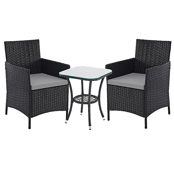 Svita Brooklyn Bistro Gartenmöbelset 3-tlg. Rattan Outdoor Gartenlounge Sch günstig online kaufen