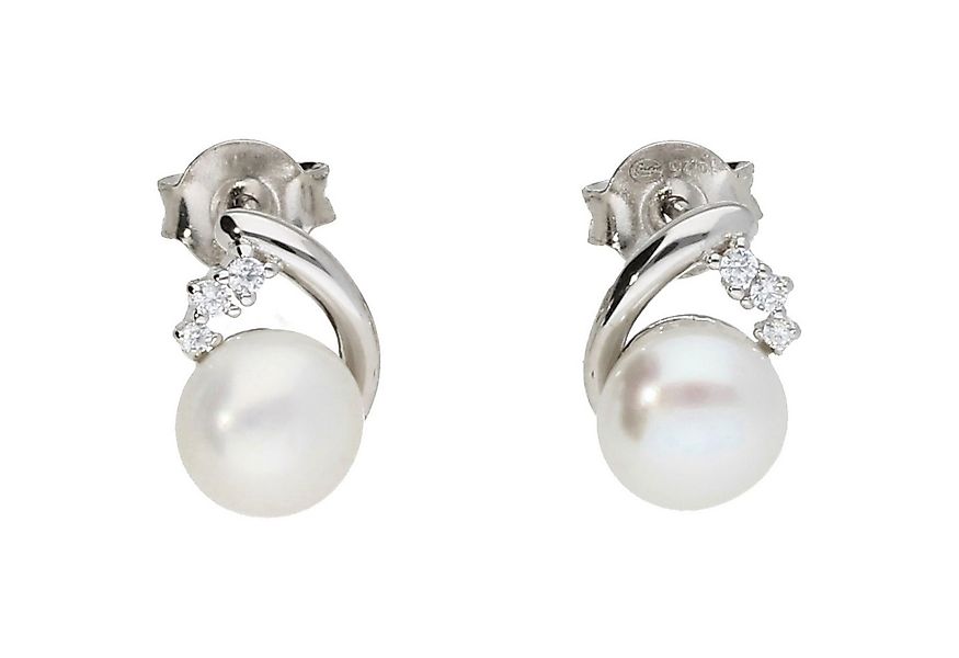 Smart Jewel Paar Ohrstecker mit Zirkonia und Süßwasser-Perle, Silber 925 günstig online kaufen