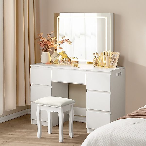 Woltu Schminktisch, mit Steckdose, mit LED-Beleuchtung günstig online kaufen