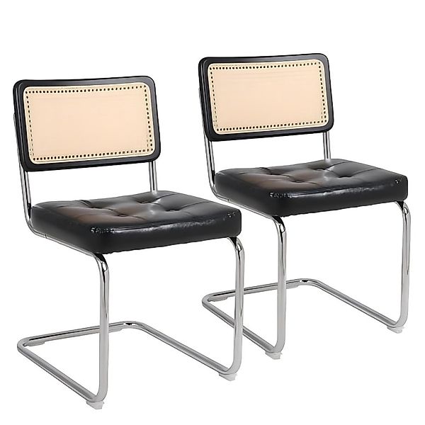 Odikalo Esszimmerstuhl Akzentstühle Gepolstert Kunstleder Rattan günstig online kaufen