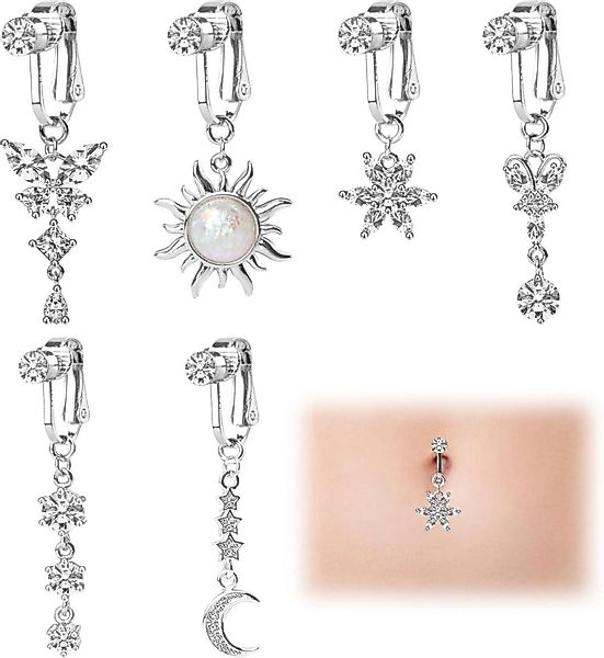 Moosono Bauchnabelpiercing Fake Bauchnabelpiercing Kristallkugel Clip günstig online kaufen