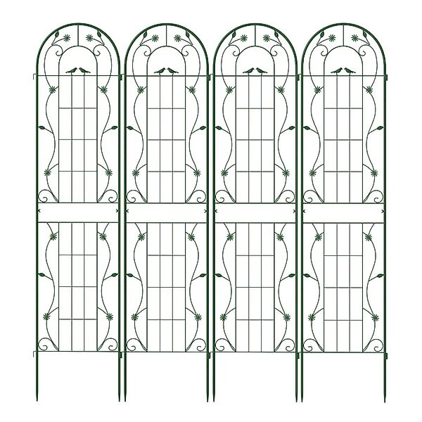 Costway Rankgitter Metall 2er Set Gartenzaun 220 x 50 cm Grün günstig online kaufen