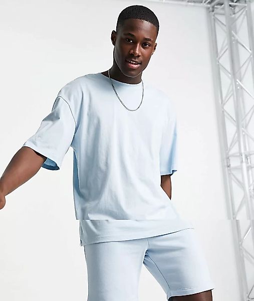 Jack & Jones Originals – Set aus Oversize-T-Shirt und Shorts in Blau günstig online kaufen
