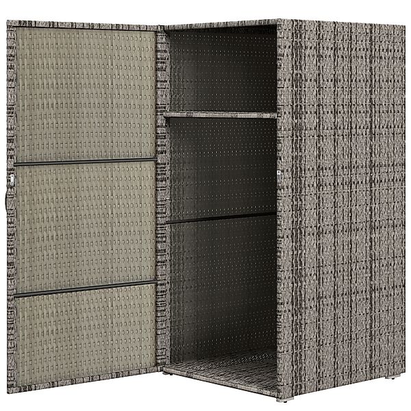 Outsunny Gartenschrank aus PE-Rattan, für Garten mit 2 Fächern für Terrasse günstig online kaufen