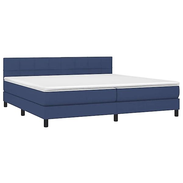 vidaXL Boxspringbett mit Matratze & LED Blau 200x200 cm Stoff 3133187 günstig online kaufen