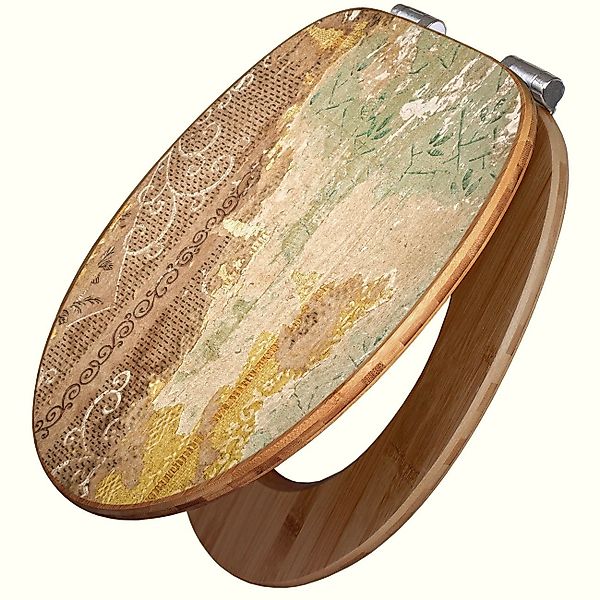 banjado WC-Sitz aus Bambus Motiv Alte günstig online kaufen