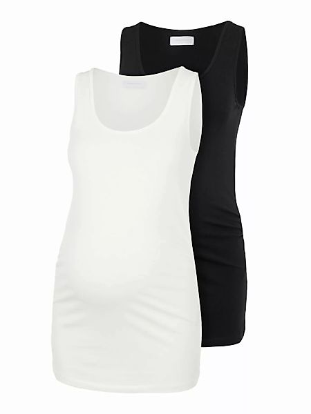 Mamalicious Lea 2 Pack Ärmelloses T-shirt Umstandsmode XL Black / Pack Snow günstig online kaufen