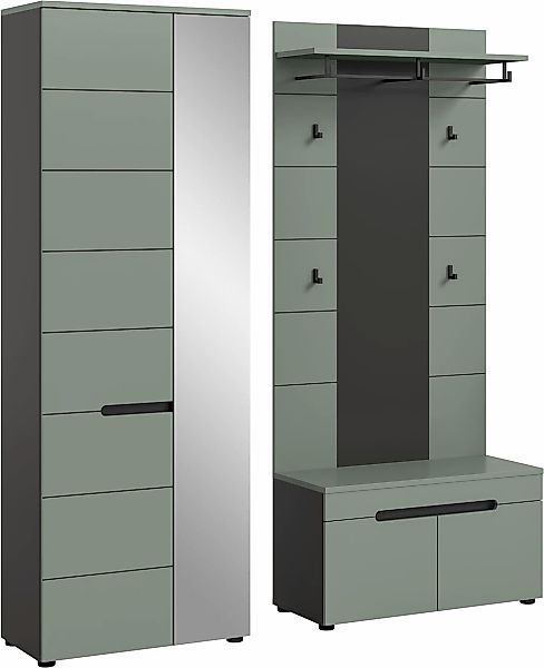 INOSIGN Garderoben-Set, (Set, 3 St.), Rehat, Garderoben-Set 3-tlg., Basalt günstig online kaufen