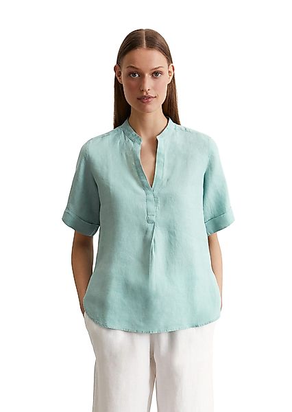 Marc OPolo Kurzarmbluse reiner Leinen, Rückenpasse mit gerafftem Faltendeta günstig online kaufen