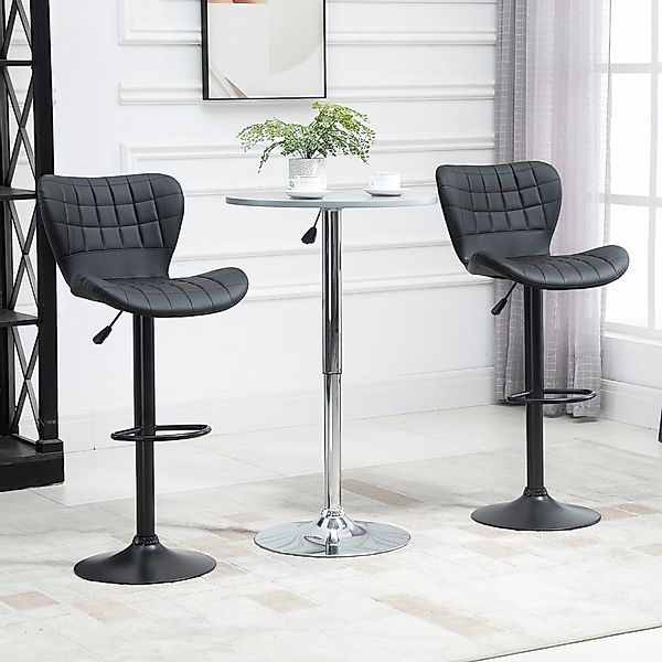 HOMCOM Barstuhl 2er-Set Retrodesign Höhenverstellbar 360° drehbar schwarzes günstig online kaufen