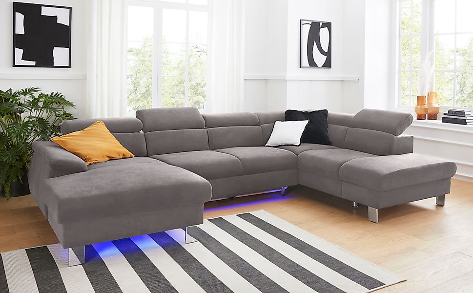 COTTA Wohnlandschaft "Komaris U-Form, B: 320 cm" mit Kopfteilverstellung, o günstig online kaufen