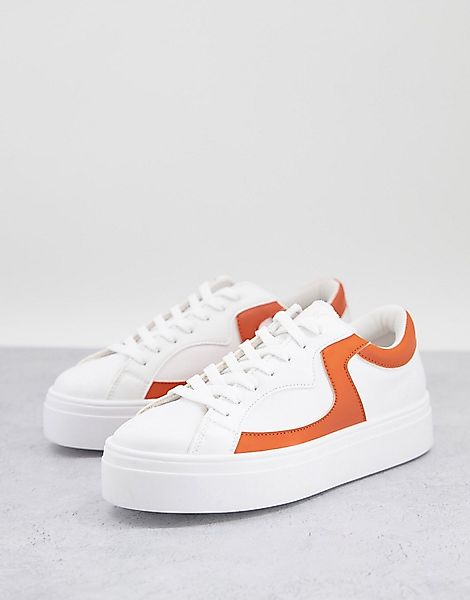 Topshop – Craft – Sneaker zum Schnüren in Orange-Weiß günstig online kaufen