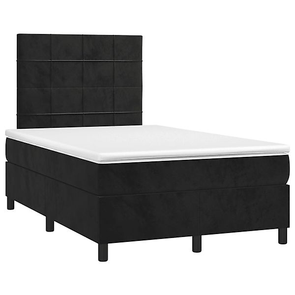 vidaXL Boxspringbett mit Matratze & LED Schwarz 120x190 cm Samt 3270313 günstig online kaufen