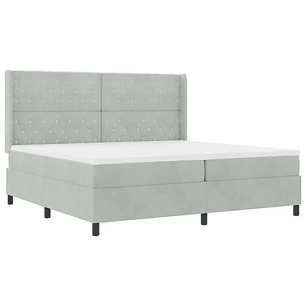 vidaXL Boxspringbett mit Kopfteil Hellgrau 200 x 200 cm Samt 3341972 günstig online kaufen