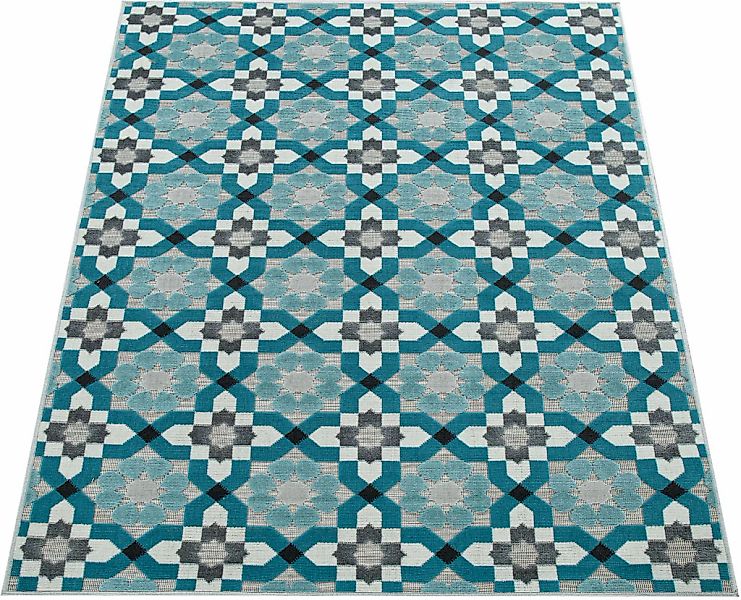 Paco Home Teppich "Charleroi 492" rechteckig 3 mm Höhe 3D-Design, Motiv Blü günstig online kaufen