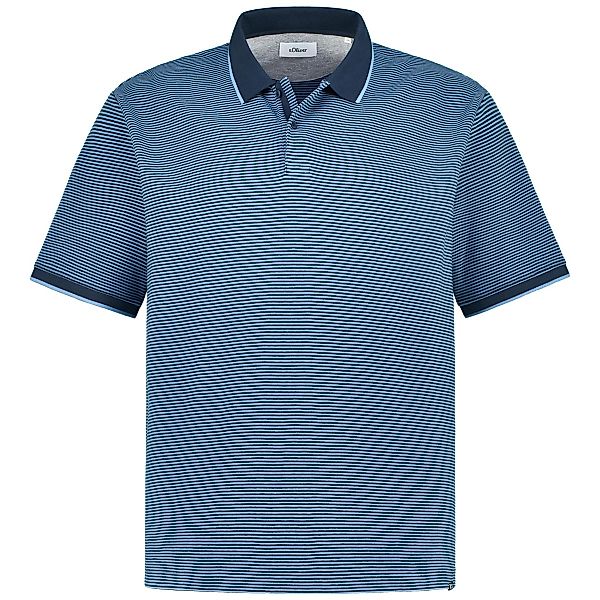 s.Oliver Poloshirt mit Allover-Muster Farbe blau Größe: 4XL günstig online kaufen