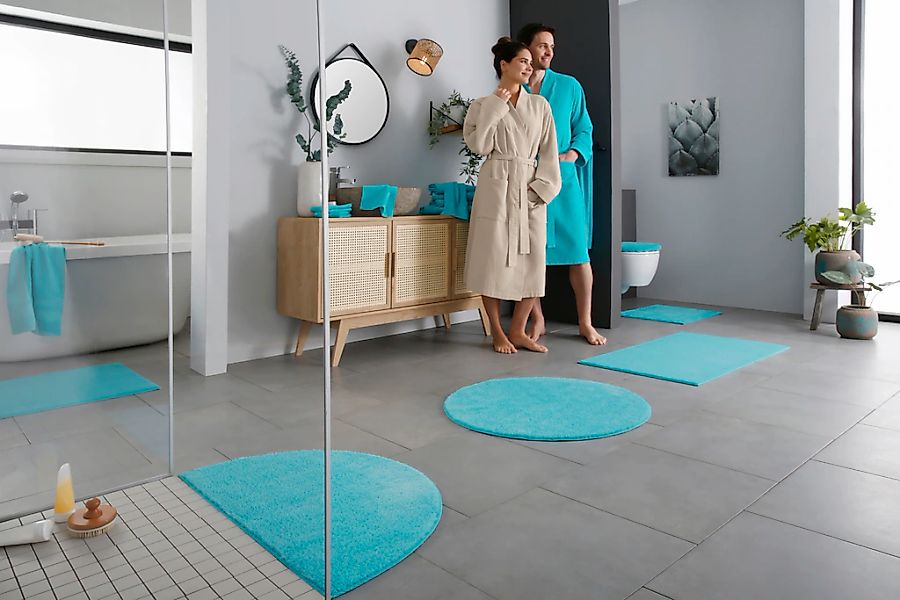 my home Badematte "Vanessa, Badvorleger, Badezimmer Teppich" Höhe 10 mm rut günstig online kaufen