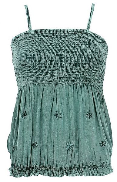 Guru-Shop T-Shirt Top Boho-chic, besticktes Top - aqua Festival, Ethno Styl günstig online kaufen