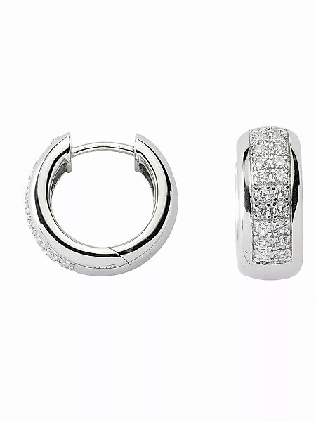 Adelia´s Paar Ohrhänger "925 Silber Ohrringe Creolen mit Zirkonia Ø 17,3 mm günstig online kaufen
