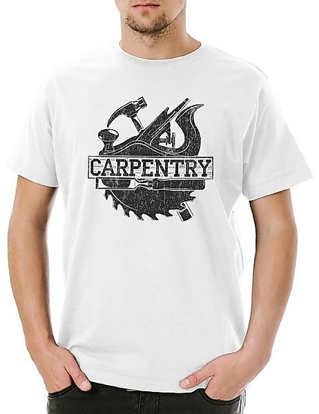 Urban Backwoods Print-Shirt Urban Backwoods Carpentry Herren T-Shirt Weiß G günstig online kaufen