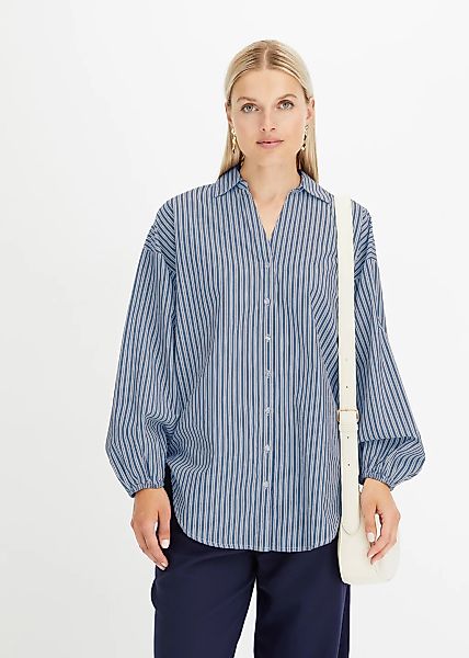 bonprix Langarmbluse "Oversize-Bluse aus reiner Baumwolle" Oversize-Bluse a günstig online kaufen