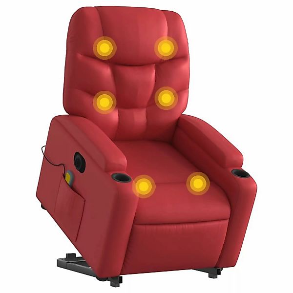 vidaXL Massagesessel mit Aufstehhilfe Elektrisch Rot Kunstleder Modell 3 günstig online kaufen