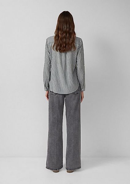 s.Oliver Langarmbluse Bluse Gestreifte Bluse aus Viskose mit Hemdkragen günstig online kaufen