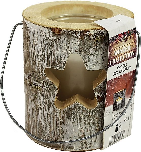 House of Rustic Kerzenlaterne House of Rustic Holzlaterne weiß Stern Motiv günstig online kaufen