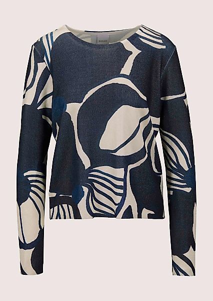 MADELEINE Longpullover "Pullover Kurzer Rundhals-Pullover mit Unikat-Print" günstig online kaufen