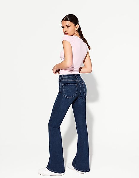 Bershka Jeans-Schlaghose Damen 40 Blau günstig online kaufen