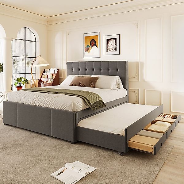 Flieks Polsterbett, Doppelbett 140x200cm 3 Schubladen günstig online kaufen