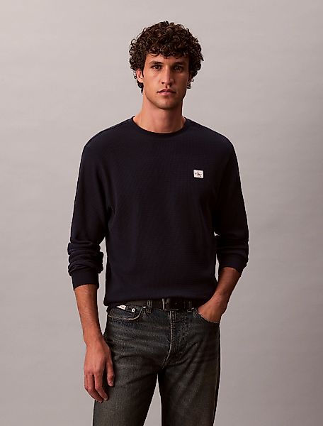 Calvin Klein Jeans Langarmshirt "LS WAFFLE BADGE CREWNK TEE", Mit Rundhalsa günstig online kaufen