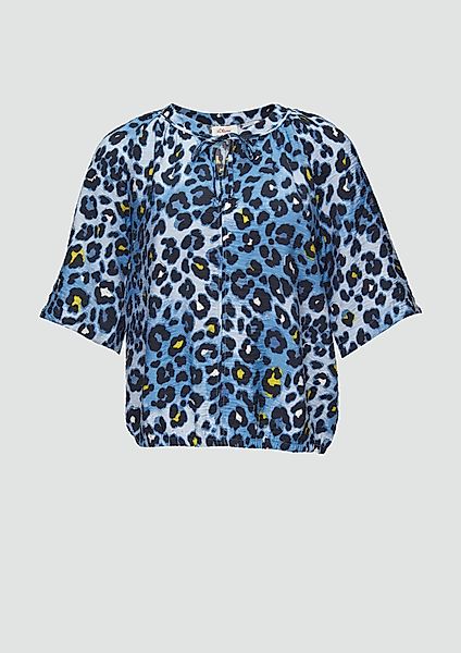 s.Oliver Kurzarmbluse Strukturierte Bluse im O-Shape günstig online kaufen