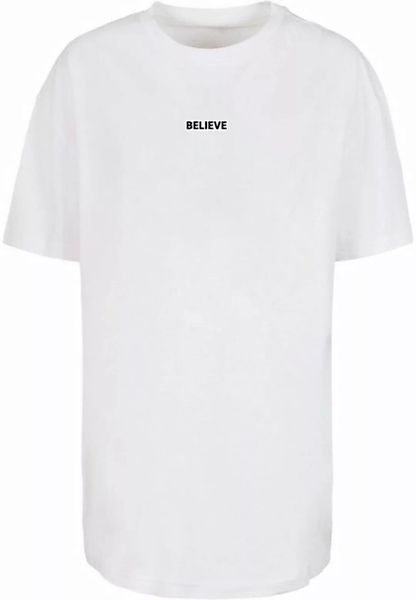 Merchcode T-Shirt Merchcode Damen Ladies Believe Front Oversized Boyfriend günstig online kaufen