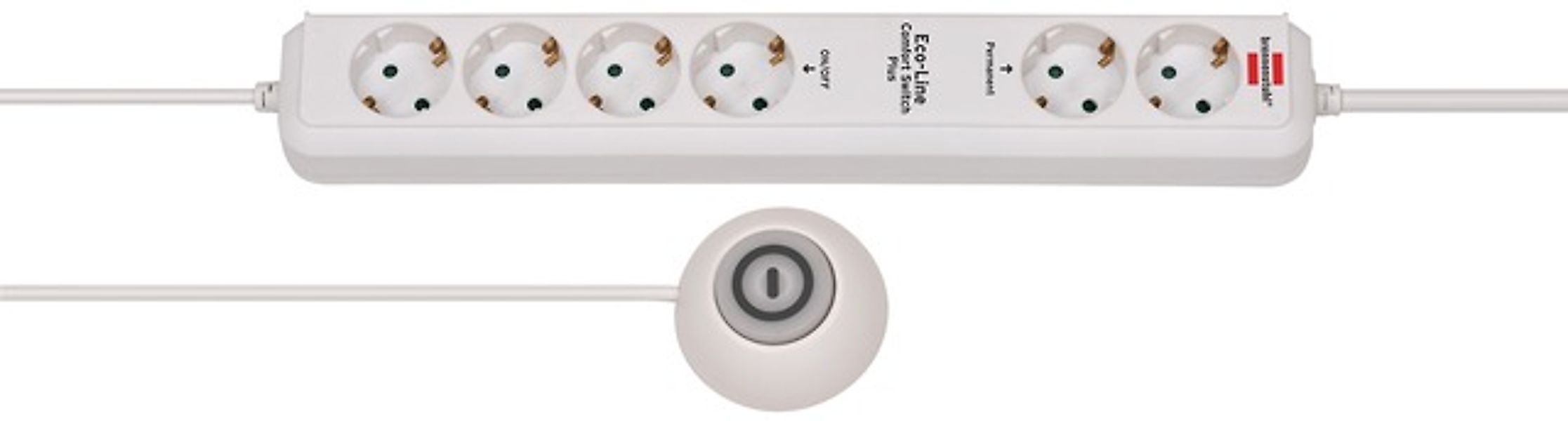 Brennenstuhl Steckdosenleiste »Eco-Line Comfort Switch Plus«, 6-fach, (Kabe günstig online kaufen