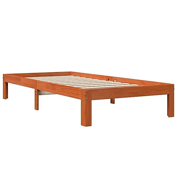 vidaXL Massivholzbett ohne Matratze Wachsbraun 75x190 cm Kiefernholz 844163 günstig online kaufen