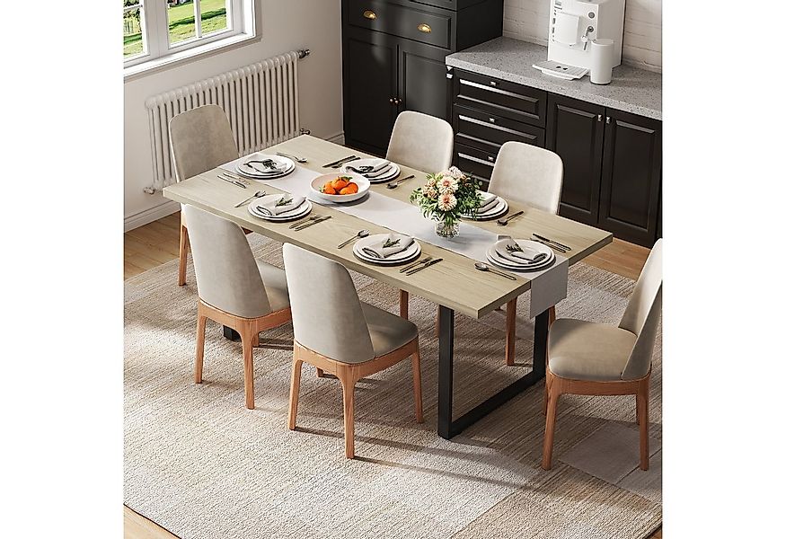 Ulife Küchentisch für 6–8 Personen, mit stabilem Metallgestell und heller O günstig online kaufen