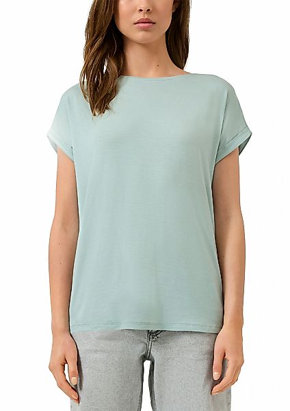 QS Kurzarmshirt mit Ärmelaufschlag günstig online kaufen
