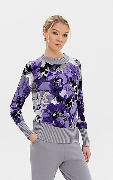 Passioni Strickpullover mit Blumenmotiv günstig online kaufen