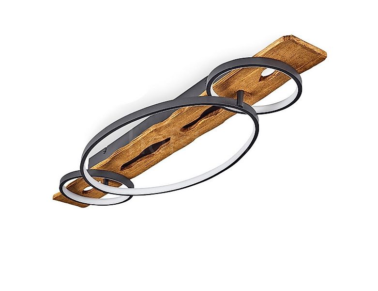 hofstein Deckenleuchte Deckenlampe aus Metall/Holz/Kunststoff in Anthazit/N günstig online kaufen