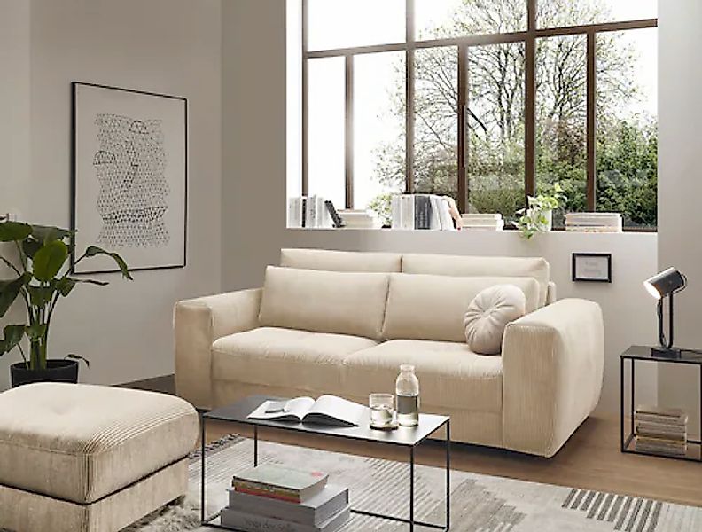 ED EXCITING DESIGN 2-Sitzer »Barura«, Big-Sofa mit 2 Nierenkissen günstig online kaufen