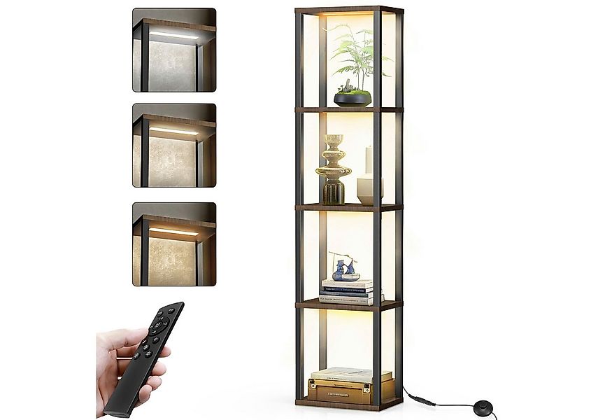 XERSEK Eckregal Dekorative Eckvitrine LED Dimmbar, 5-stufige, 27x38x164cm, günstig online kaufen