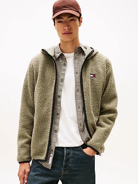 Tommy Jeans Plüschjacke "TJM REG BADGE TEDDY ZIP TRU EXT", mit Kapuze, mit günstig online kaufen