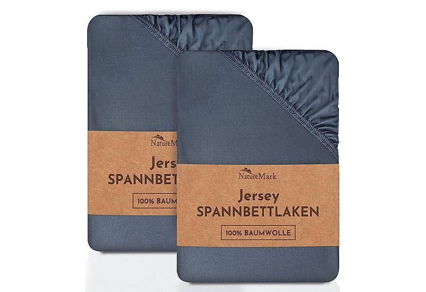 NatureMark Spannbettlaken 2er-Set Jersey Spannbetttuch 100% Baumwolle, 100% günstig online kaufen