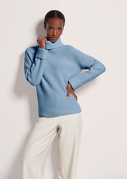 MADELEINE Strickpullover Rollkragen-Pullover aus Kaschmir-Mix Perlfangmuste günstig online kaufen