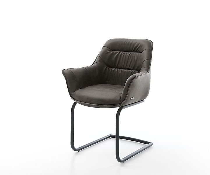 Freischwinger Kaira-Flex Mikrofaser Anthrazit Vintage Freischwinger rund Sc günstig online kaufen