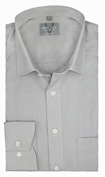 MARVELIS Businesshemd Comfort Fit, Grau, Chambray, günstig online kaufen