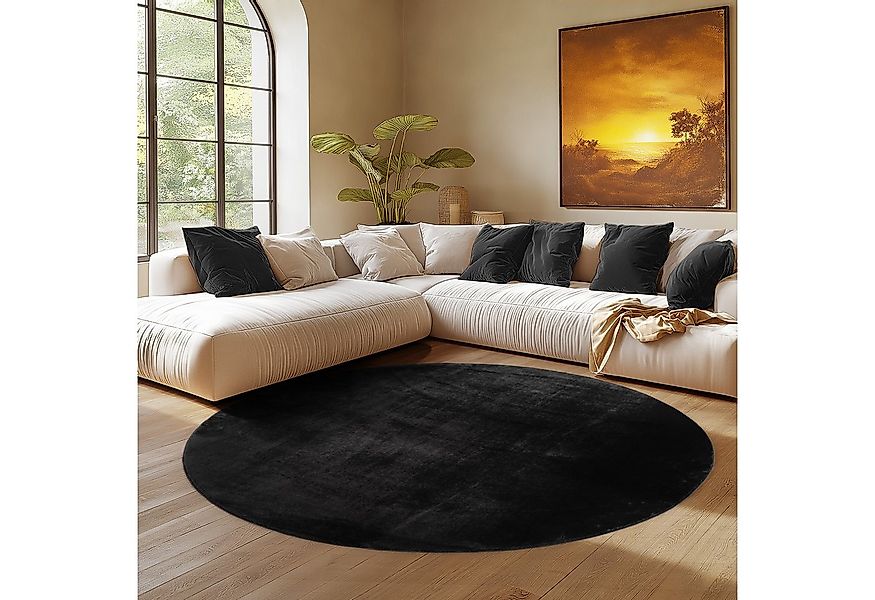 SIMPEX24 Teppich Unicolor - Einfarbig, Rund, Höhe: 11 mm, Perfekt geeignet günstig online kaufen