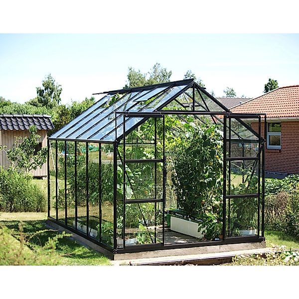 Vitavia Gewächshaus Uranus 9900 ESG 3 mm Schwarz B 257 cm x T 383 cm günstig online kaufen